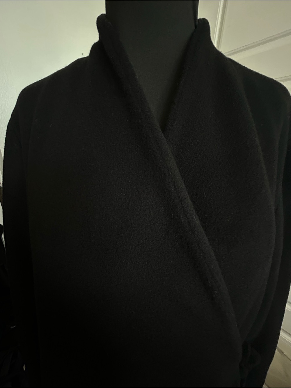 Brian Bailey Collection Jillian Wool Cashmere Wrap Coat Black 4-6